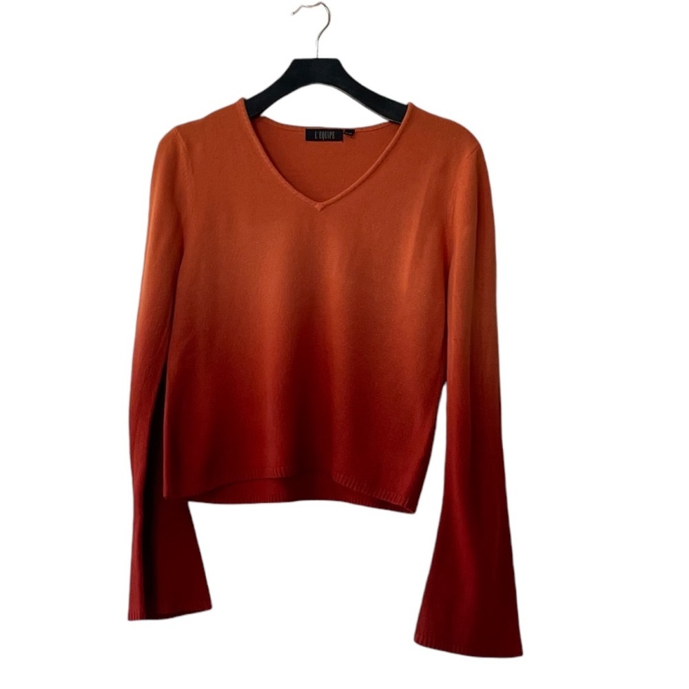 L’Equipe Orange Ombré Long Sleeve‎ Sweater